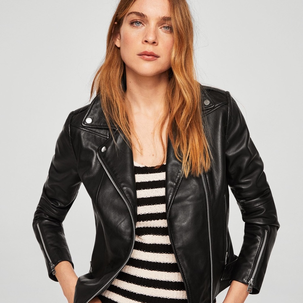 Mango Leather Jacket 🦇